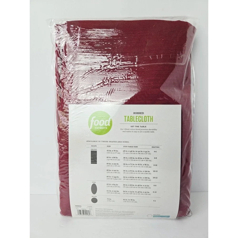 Food Network Ribbed tablecloth‎ red wine 70